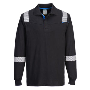 FR71 WX3 Flame Resistant Long Sleeve Polo - Black