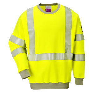 FR72 Flame Resistant Anti-Static Hi-Vis Sweatshirt - Yellow