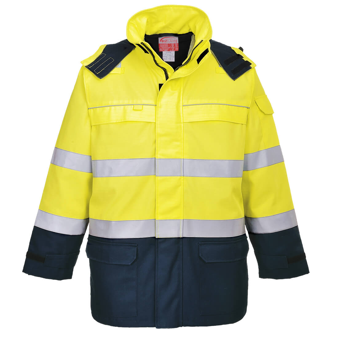 FR79 Bizflame Rain+ Hi-Vis Arc Jacket - Yellow/Navy