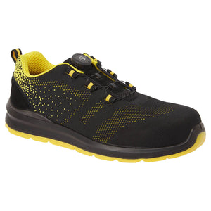 FT08 Composite Wire Lace Safety Trainer Knit Back/Yellow S1P