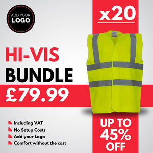 20 x Hi Viz Vests + Free Logo
