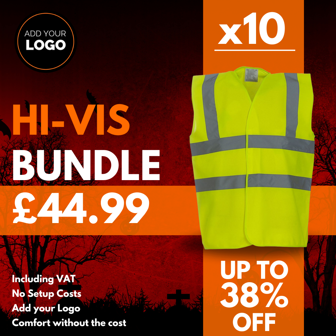 10 x Hi Viz Vests + Free Logo