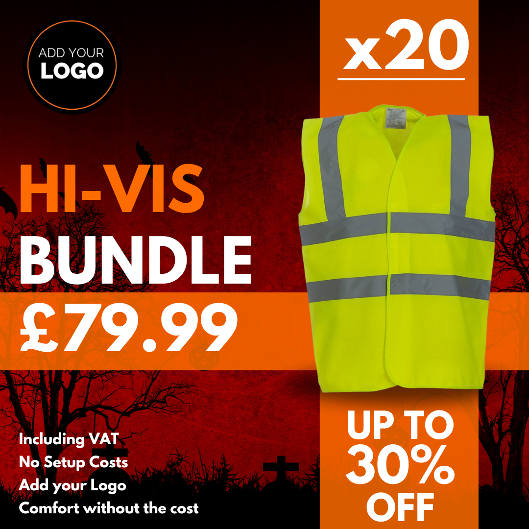 20 x Hi Viz Vests + Free Logo