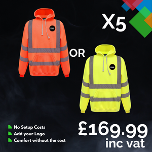 5 Custom Hi Vis Hoodies Bundle