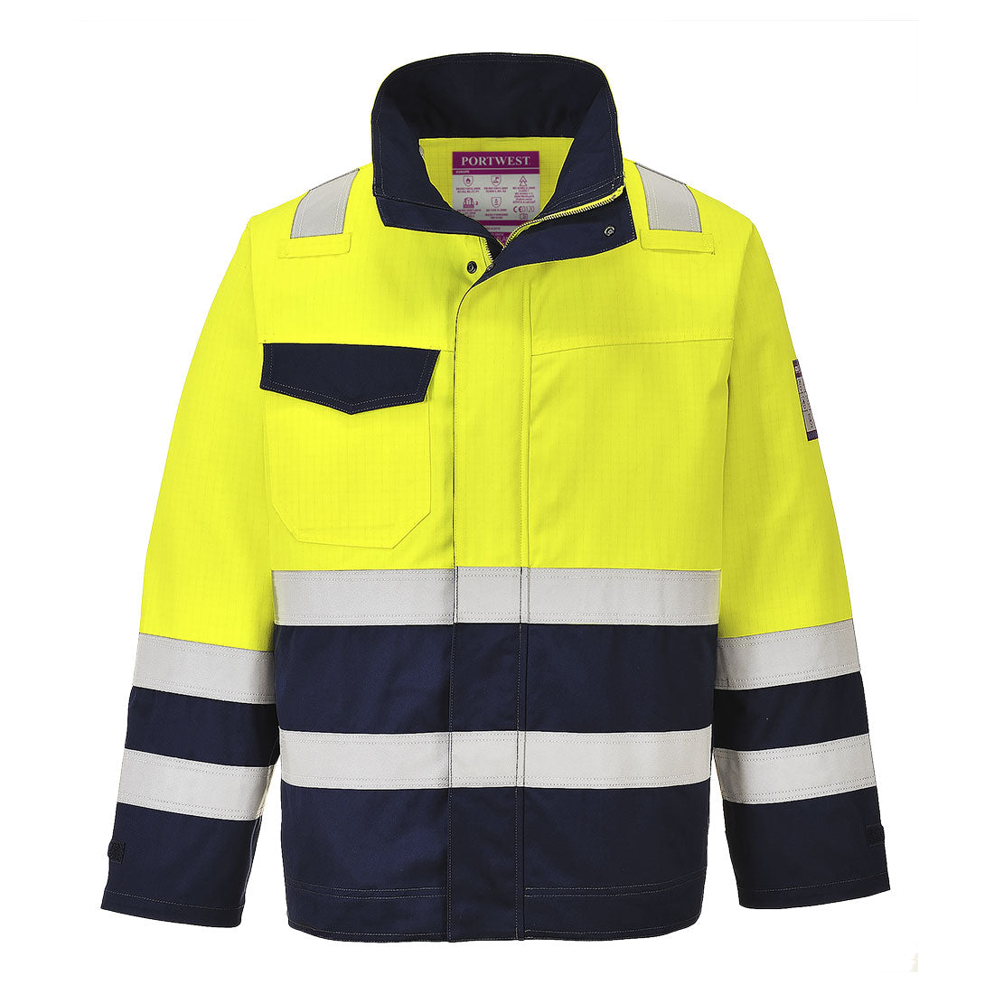 MV25 Hi-Vis Modaflame Jacket - Yellow/Navy