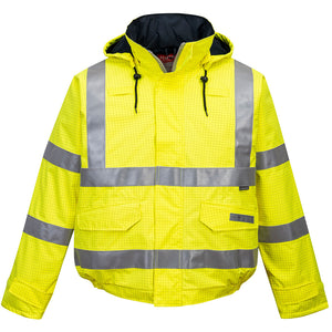 S773 Bizflame Rain Hi-Vis Antistatic FR Bomber Jacket - Yellow