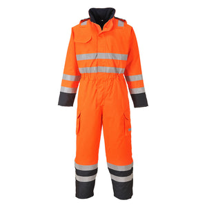 S775 Bizflame Rain Hi-Vis Multi Coverall - Orange/Navy