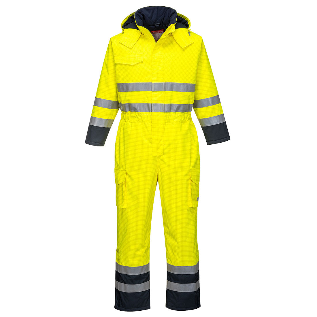 S775 Bizflame Rain Hi-Vis Multi Coverall - Yellow/Navy