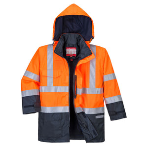 S779 Bizflame Rain Hi-Vis Multi-Protection Jacket - Orange/Navy