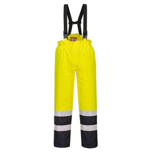 S782 Bizflame Rain Hi-Vis Multi-Protection Trouser - Yellow/Navy