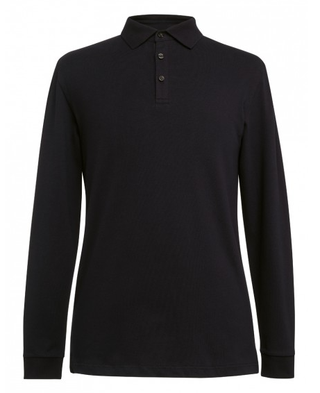 4222 Frederick Men's Long Sleeve Polo Shirt - Black