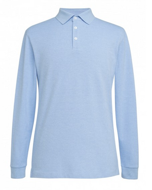 4222 Frederick Men's Long Sleeve Polo Shirt - Sky Marl