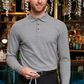 4222 Frederick Men's Long Sleeve Polo Shirt - Grey Marl