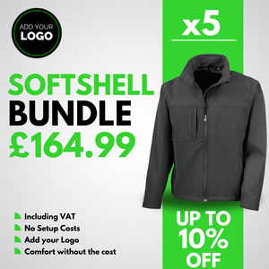 5 Mens Classic Softshell Jacket with Free Logo Bundle
