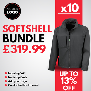 10 Mens Classic Softshell Jacket with Free Logo Bundle