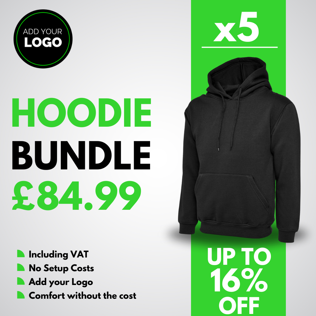 5 Classic Hoodie Bundle With Free Logo
