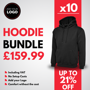10 Classic Hoodie Bundle With Free Logo