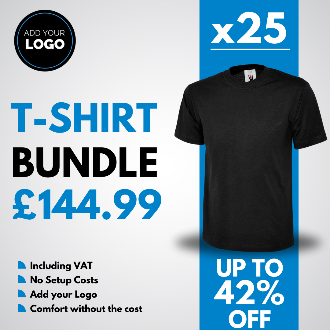 25 Custom T-Shirts with Free Logo Bundle