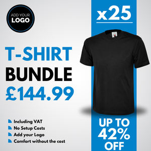 25 Custom T-Shirts with Free Logo Bundle
