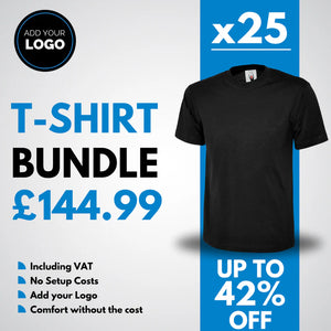 25 Custom T-Shirts with Free Logo Bundle