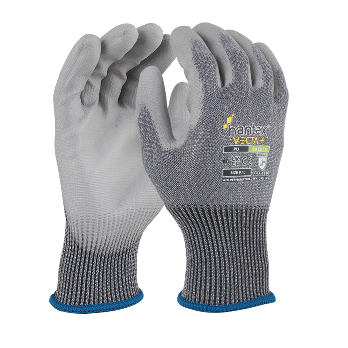 Hantex Vecta+ PU Palm Coated - Cut Level D - Size - Grey