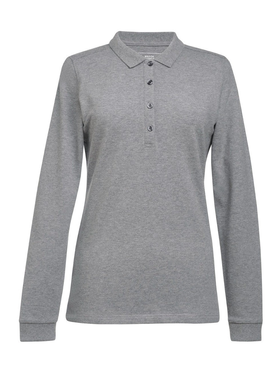 2378 Anna Female L/S Polo Shirt - Grey Marl