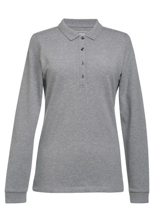 2378 Anna Female L/S Polo Shirt - Grey Marl