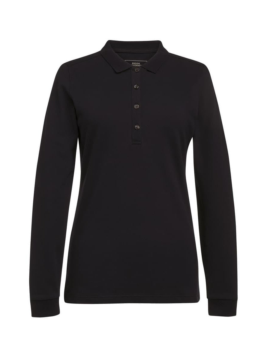2378 Anna Female L/S Polo Shirt - Black