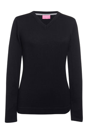 2307 Atlanta V neck Jumper - Black