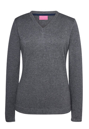 2307 Atlanta V neck Jumper - Charcoal