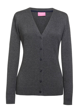 2309 Augusta V neck Cardigan - Charcoal