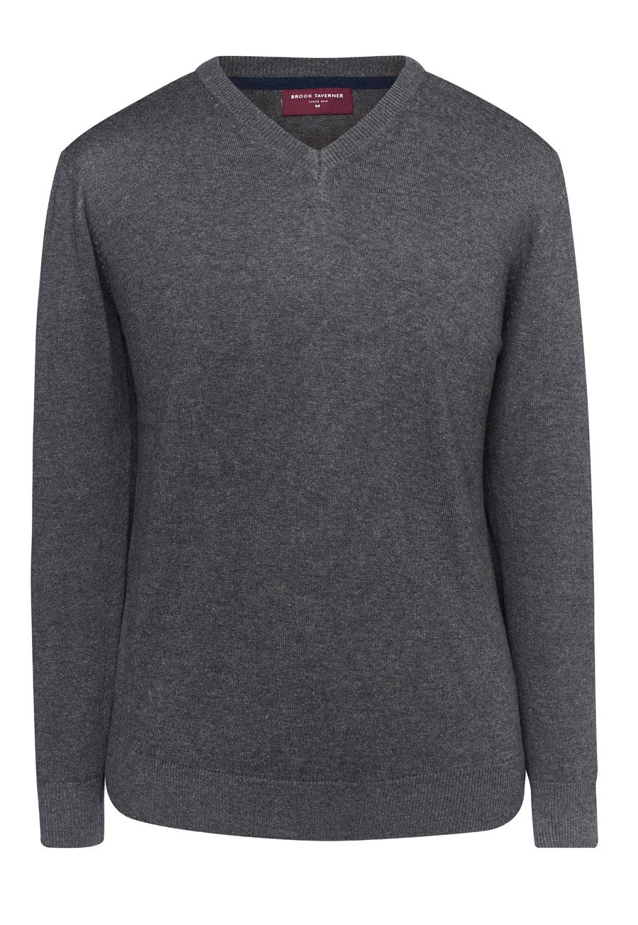 7818 Charcoal Boston V neck Jumper - Charcoal