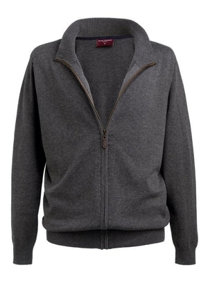 4218 Columbus Male Zip Cardigan - Charcoal