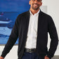 4218 Columbus Male Zip Cardigan - Black