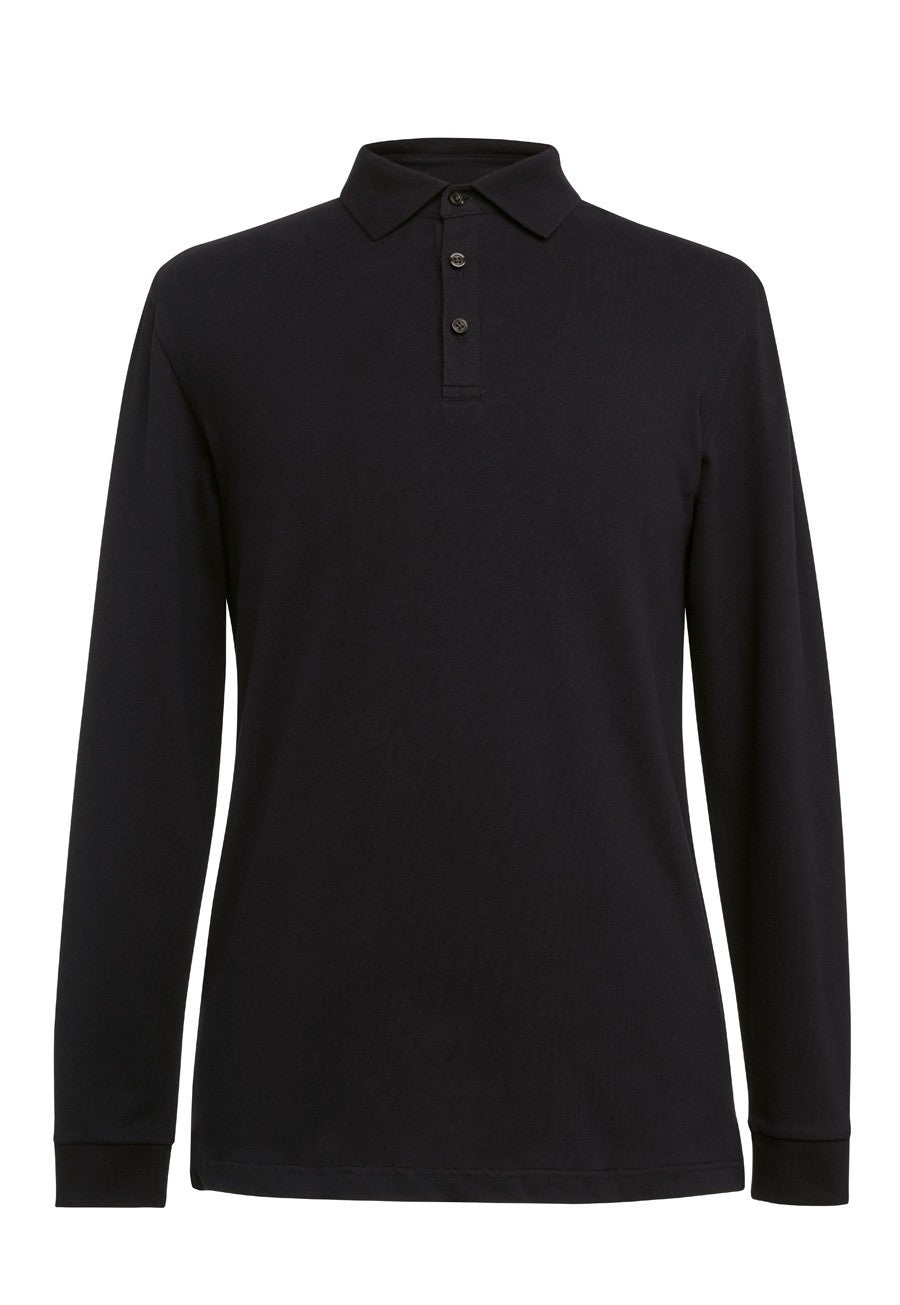 4222 Frederick Male L/S Polo Shirt - Black