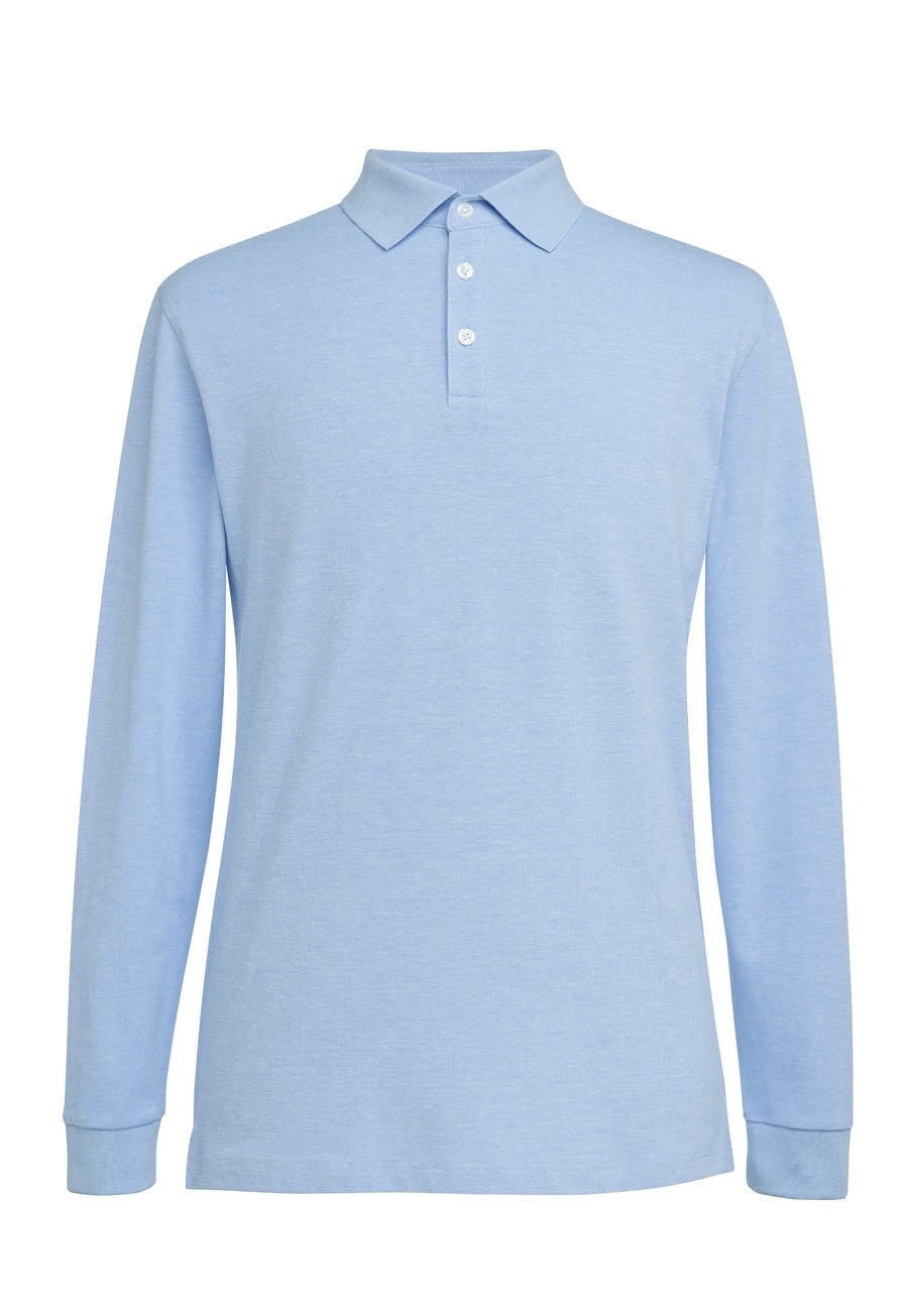 4222 Frederick Male L/S Polo Shirt - Sky Marl