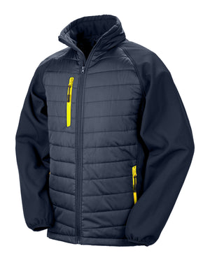 R237X Compass Padded Softshell Jacket - Navy/Yellow