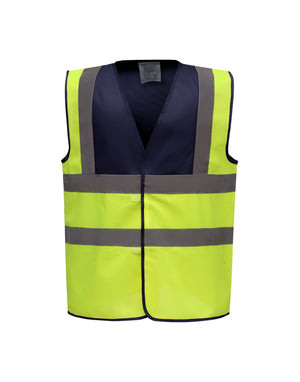 HVW100TT Two Tone Hi-Vis Vest - Navy/Hi Vis Yellow