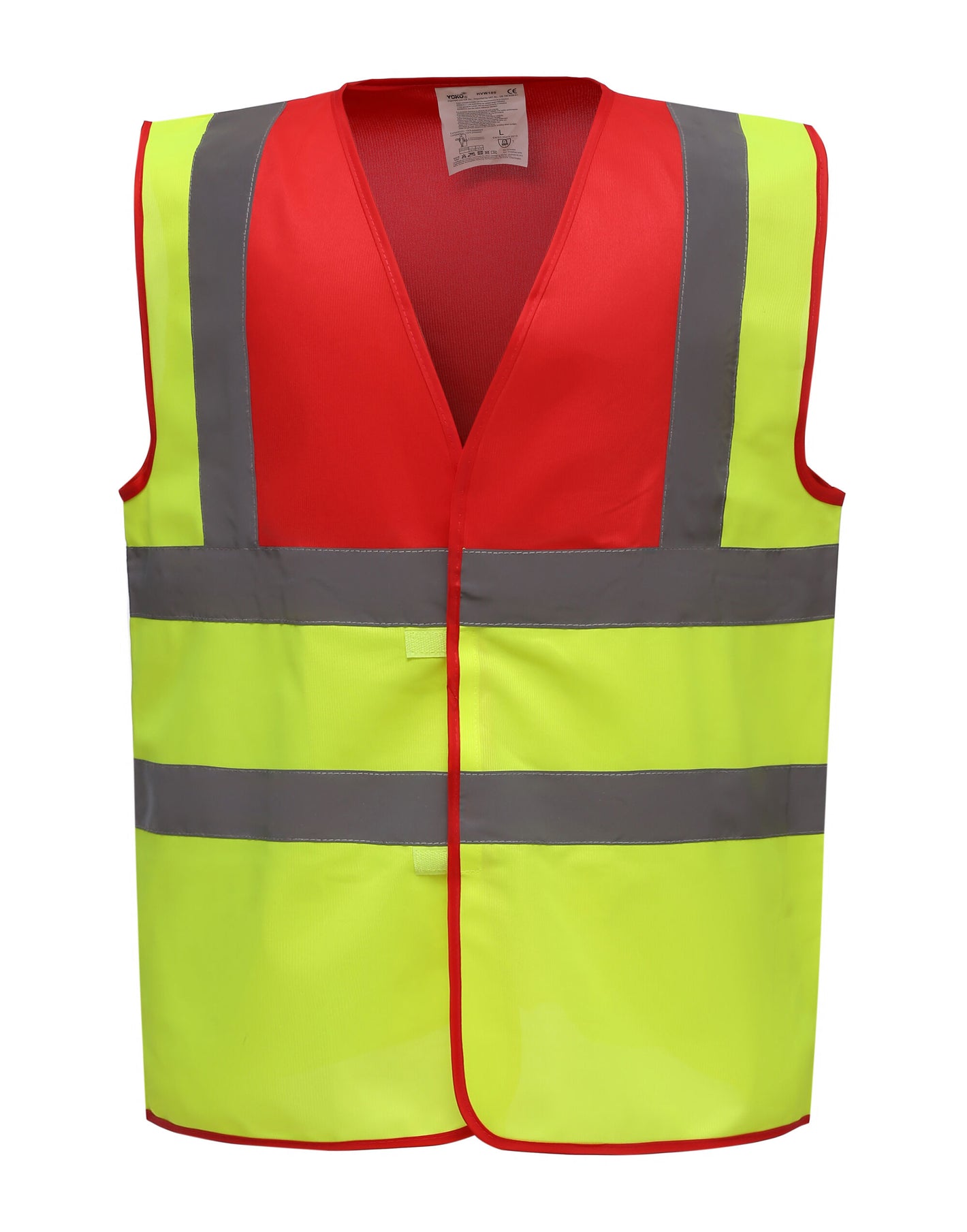 HVW100TT Two Tone Class 1 Hi-Vis Vest - Red/Hi Vis Yellow