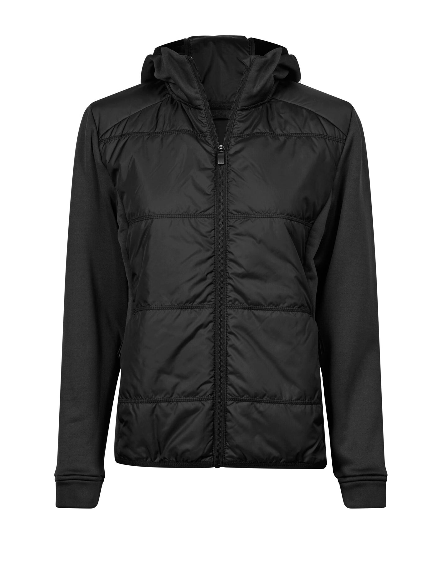 Ladies' Hybrid-Stretch Hooded Jacket - Black