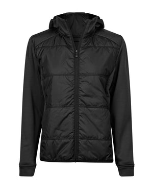 Ladies' Hybrid-Stretch Hooded Jacket - Black