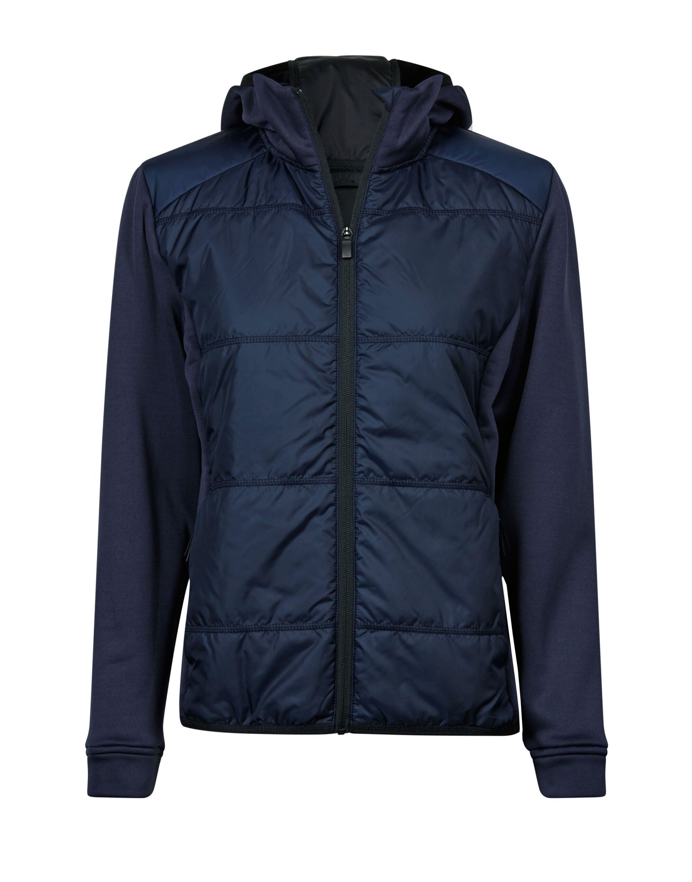 Ladies' Hybrid-Stretch Hooded Jacket - Navy