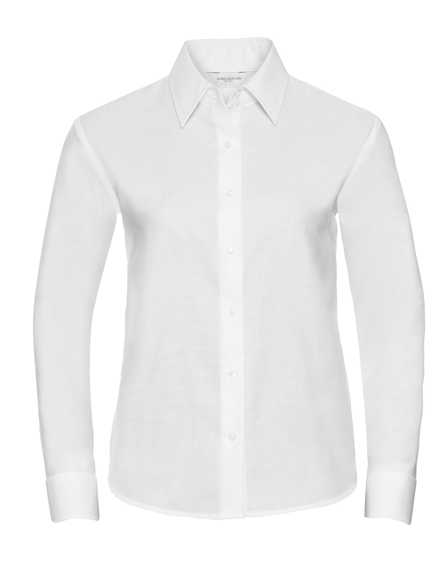 932F Ladies' Long Sleeve Tailored Oxford Shirt - White