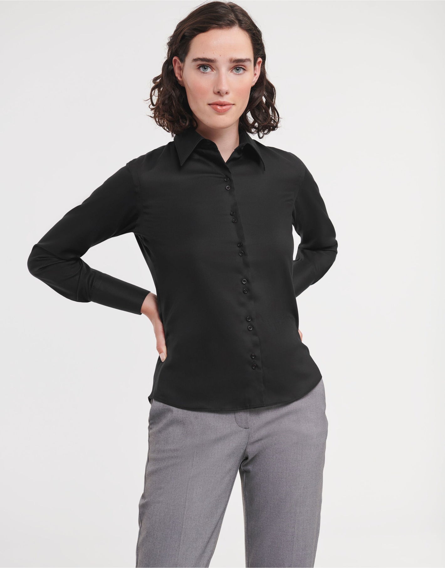 Ladies' Long Sleeve Ultimate Non-Iron Shirt - Black