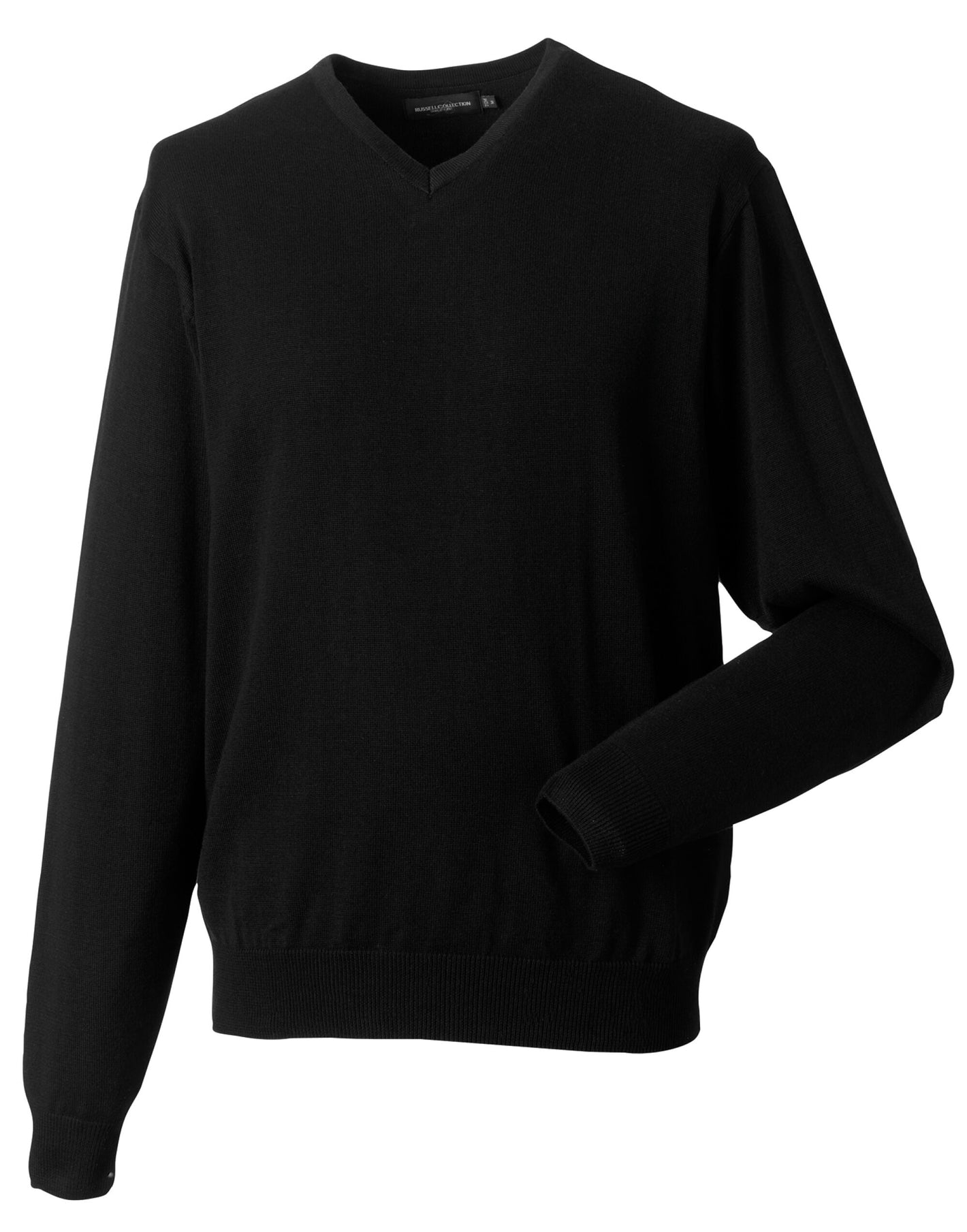 710M Men's V Neck Knitted Pullover - Black