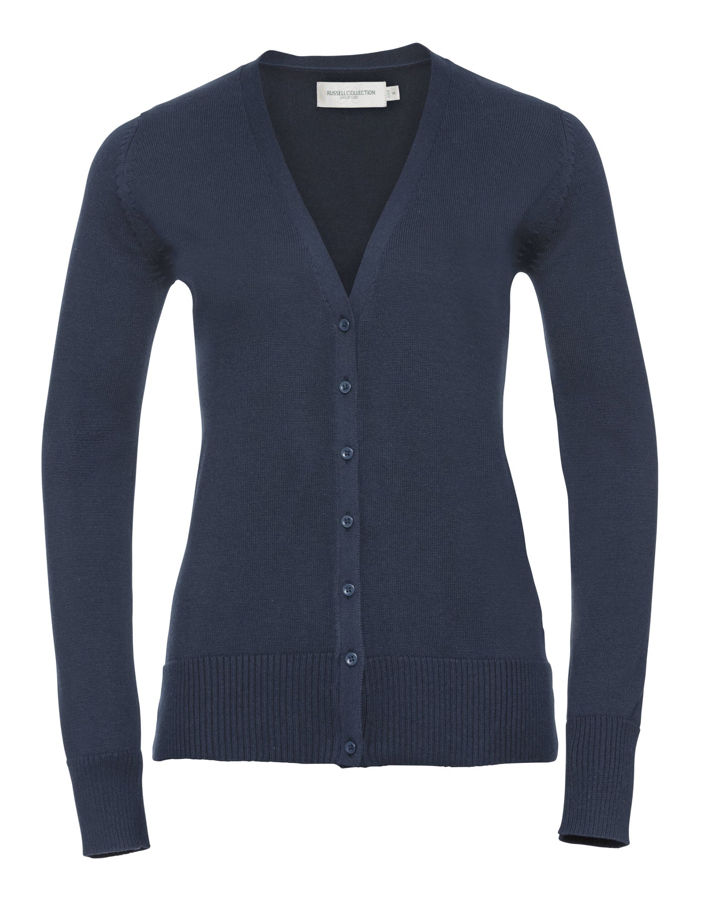 715F Ladies' V Neck Knitted Cardigan - French Navy