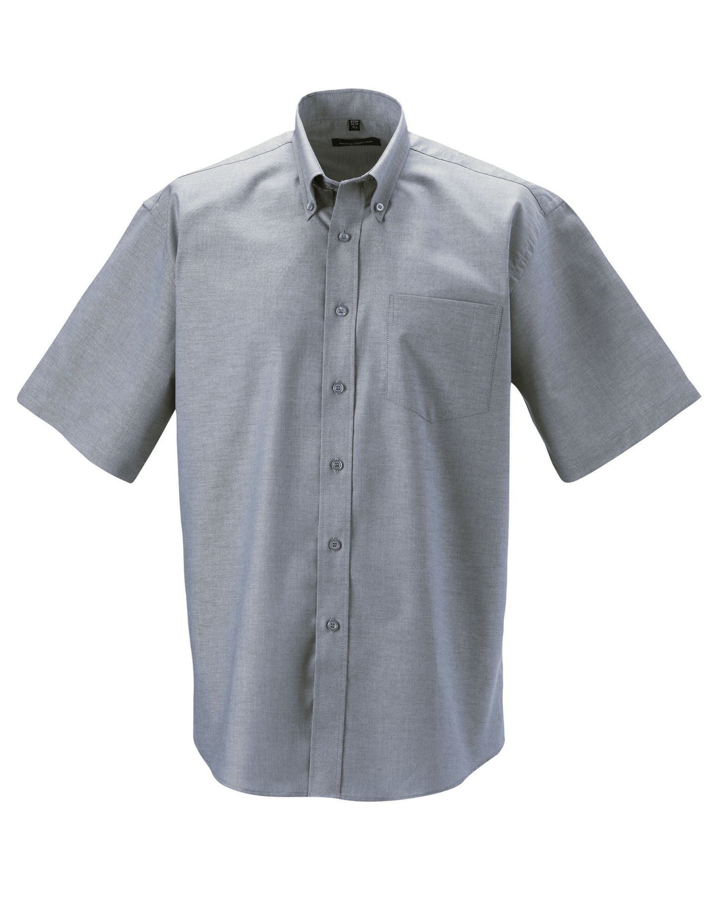 933M Men's Short Sleeve Classic Oxford Shirt - Silver Grey