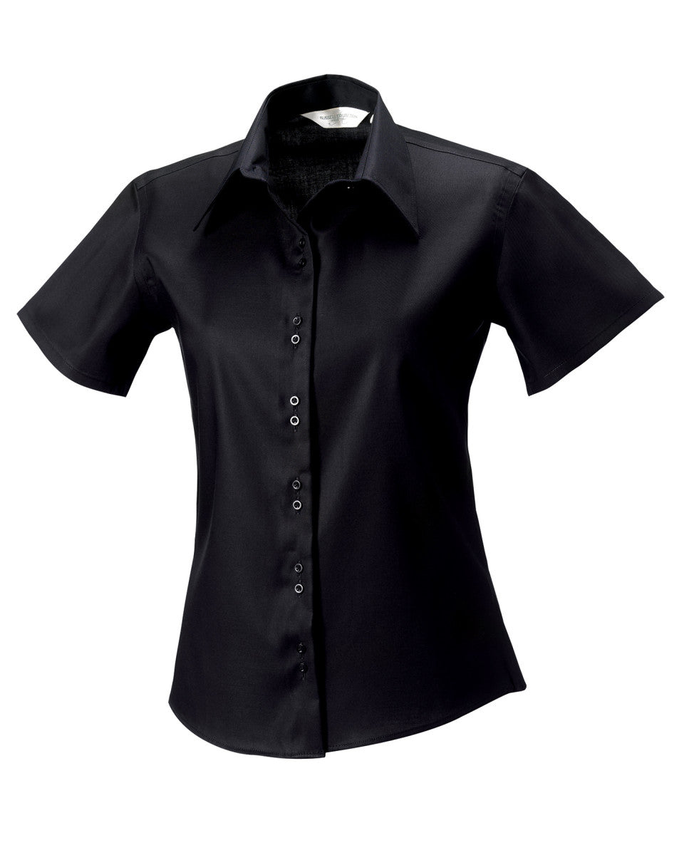 Ladies' Short Sleeve Tailored Ultimate Non-Iron Shirt - Black