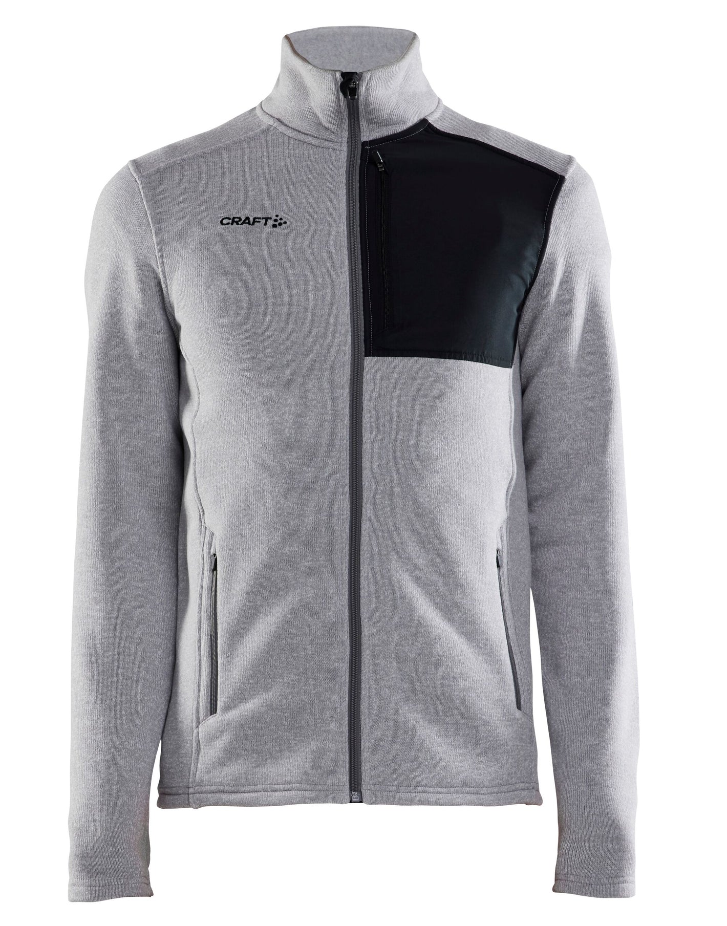 CR1912218 Craft Men's ADV Explore Heavy Fleece Jkt - Grey Melange/ Black
