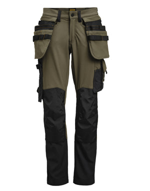 JM2371 Jobman Womens Craftsman Trousers Stretch - Olive Green/Black